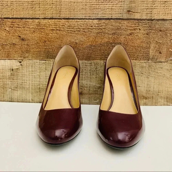 Michael Kors Patent Leather Burgundy Heels - Picture 2 of 8